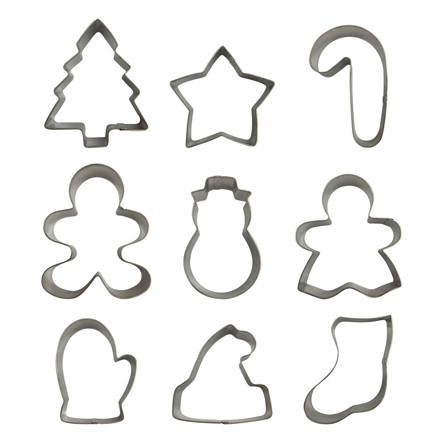 9pc S.S. Holiday Shapes Cookie Cutter Set in Color Box - Rustic Holiday