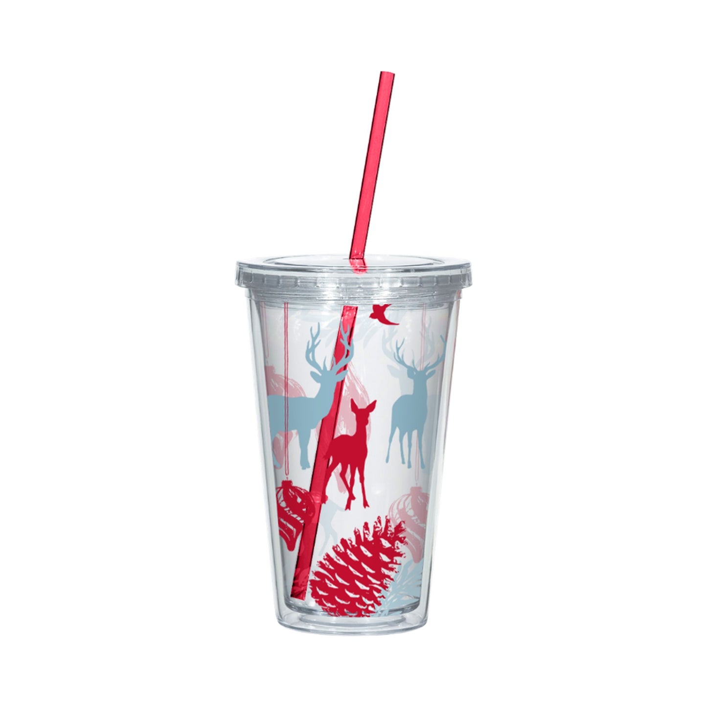 16oz PS D-Wall Travel Tumbler PDQ - Rustic Holiday