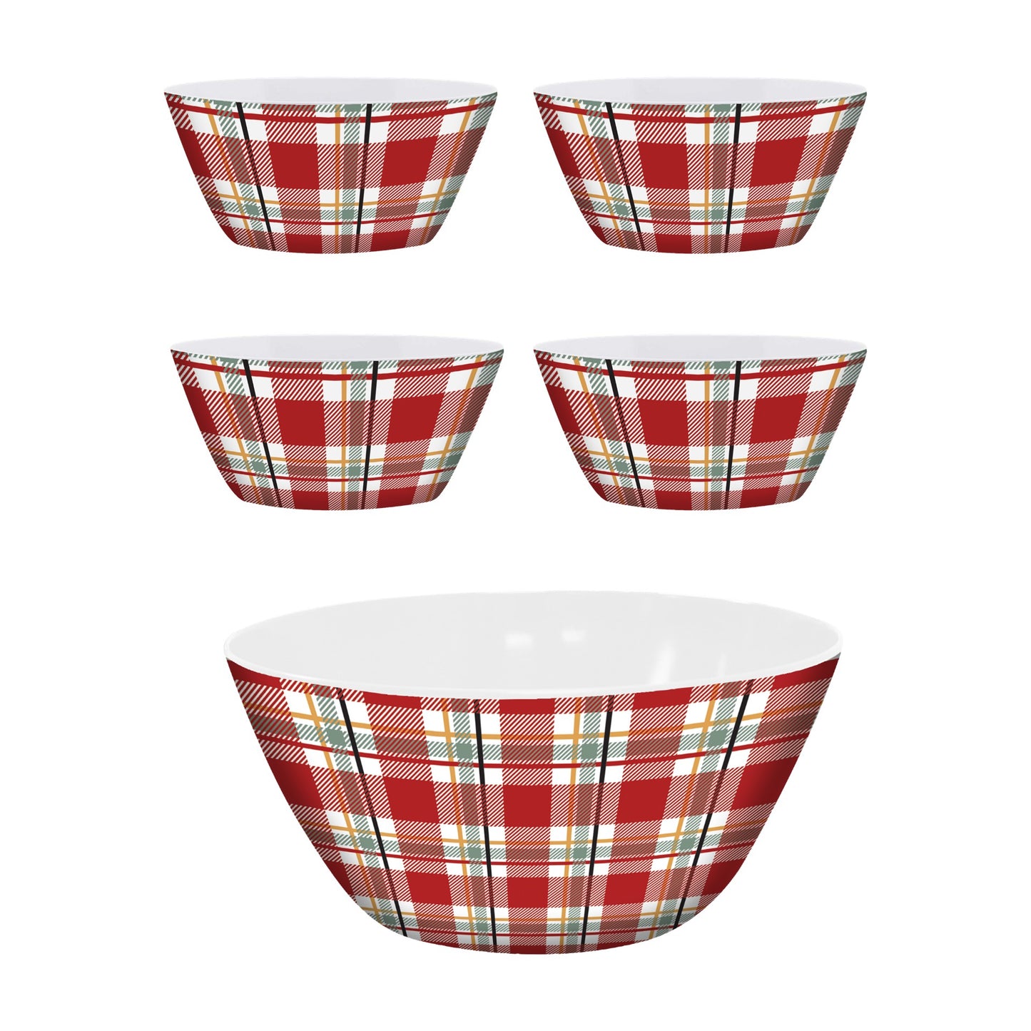 5pc Melamine Popcorn Bowl Set - Warm Wishes