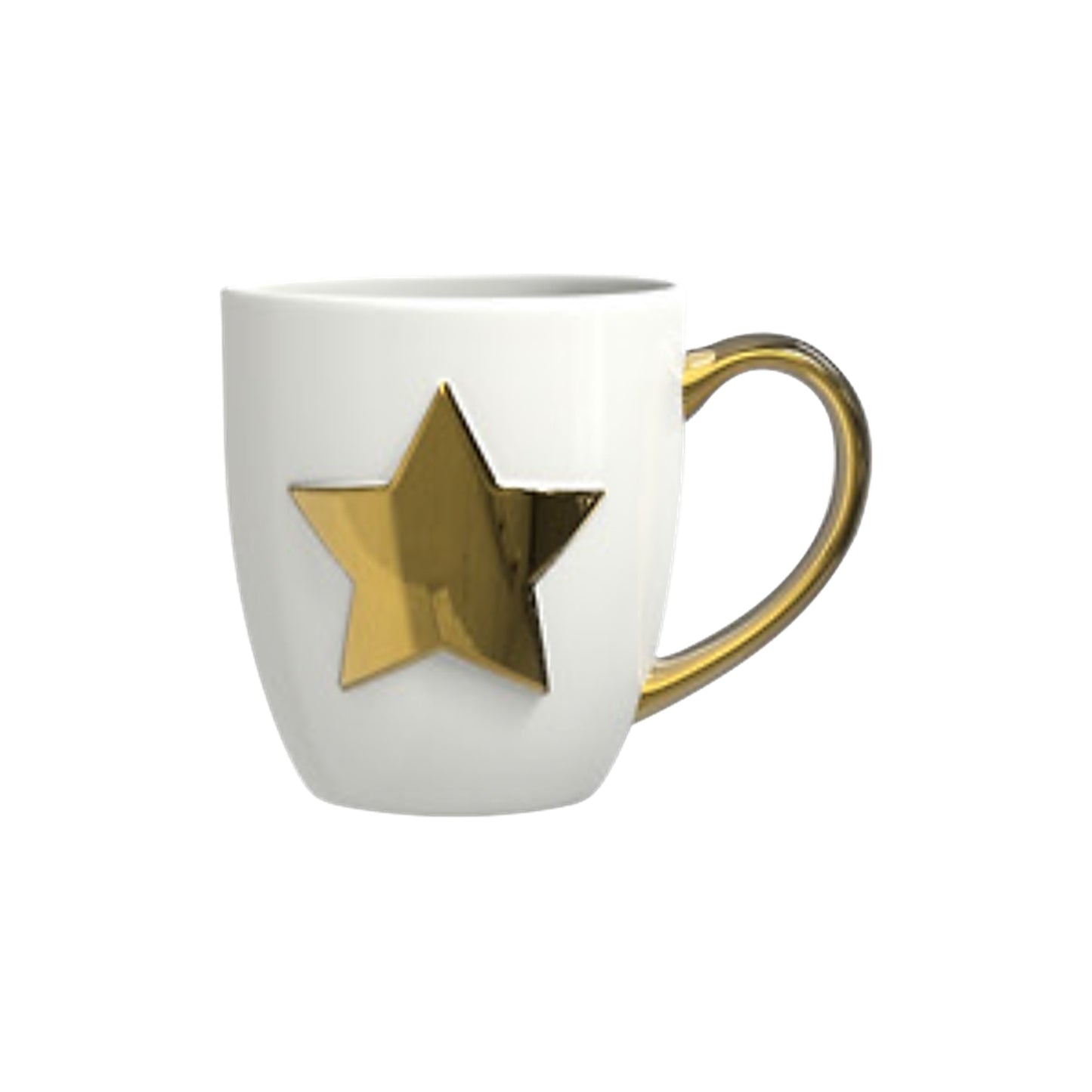14oz New Bone China Electro-Plated Gold Mug (GF - 18pk) - Christmas Spirit