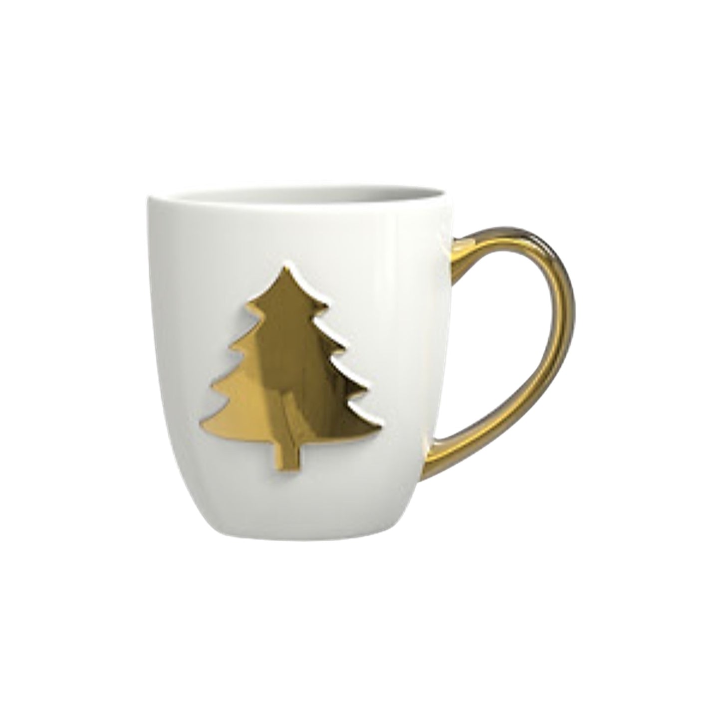 14oz New Bone China Electro-Plated Gold Mug (GF - 18pk) - Christmas Spirit