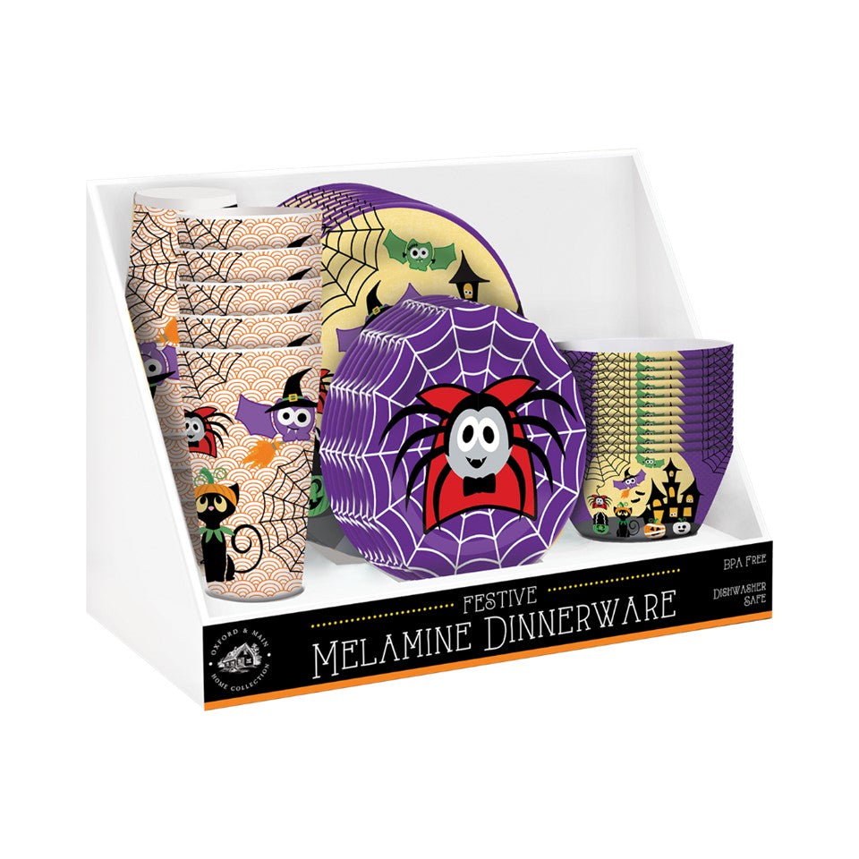 42pc Melamine Dinnerware Assorted PDQ - Spooky