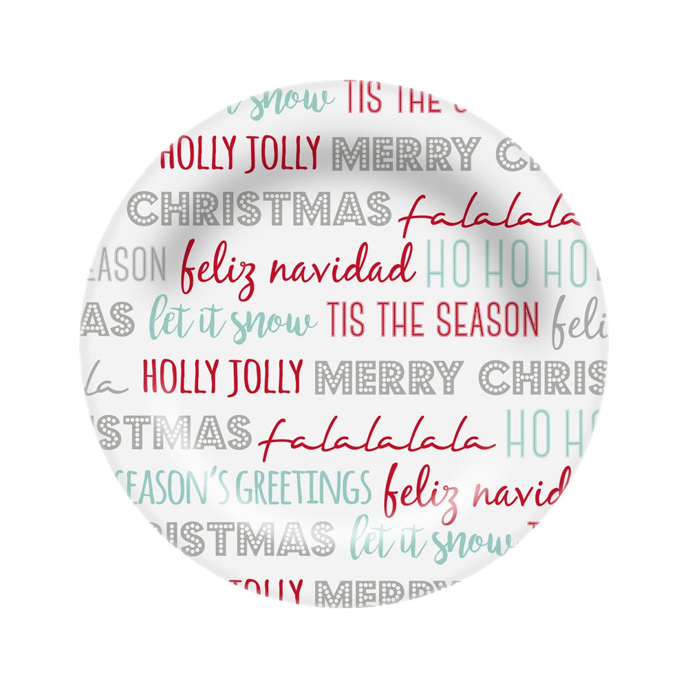 8in Melamine Salad Plate - Christmas Melody