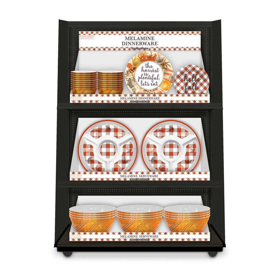 96pc Melamine Dinnerware Assorted PDQs (32in) - Fall Harvest