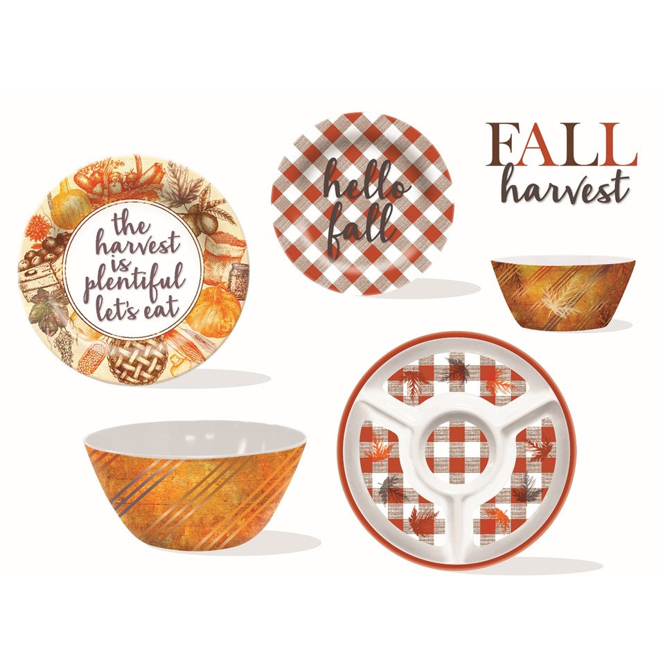 96pc Melamine Dinnerware Assorted PDQs (32in) - Fall Harvest