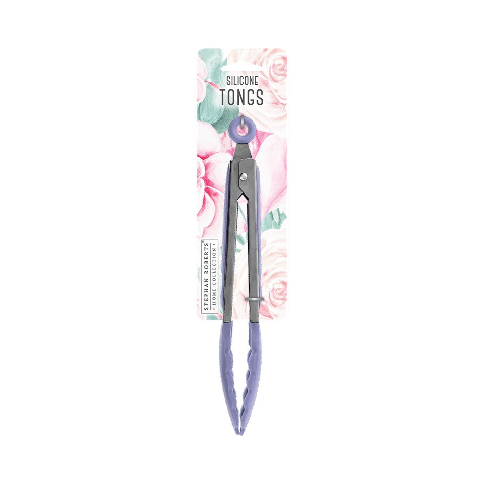 10.8in Silicone / SS Tongs - April Showers