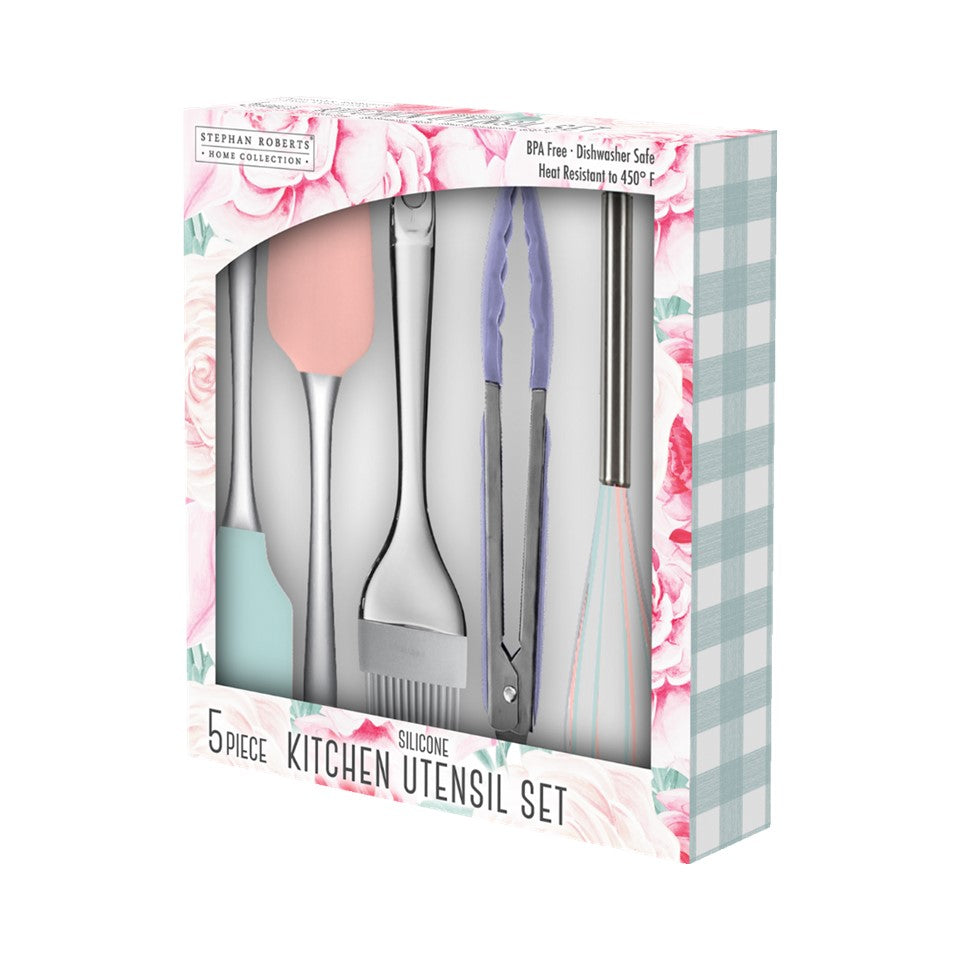 Various Silicone 5pc Utensils Set - April Showers