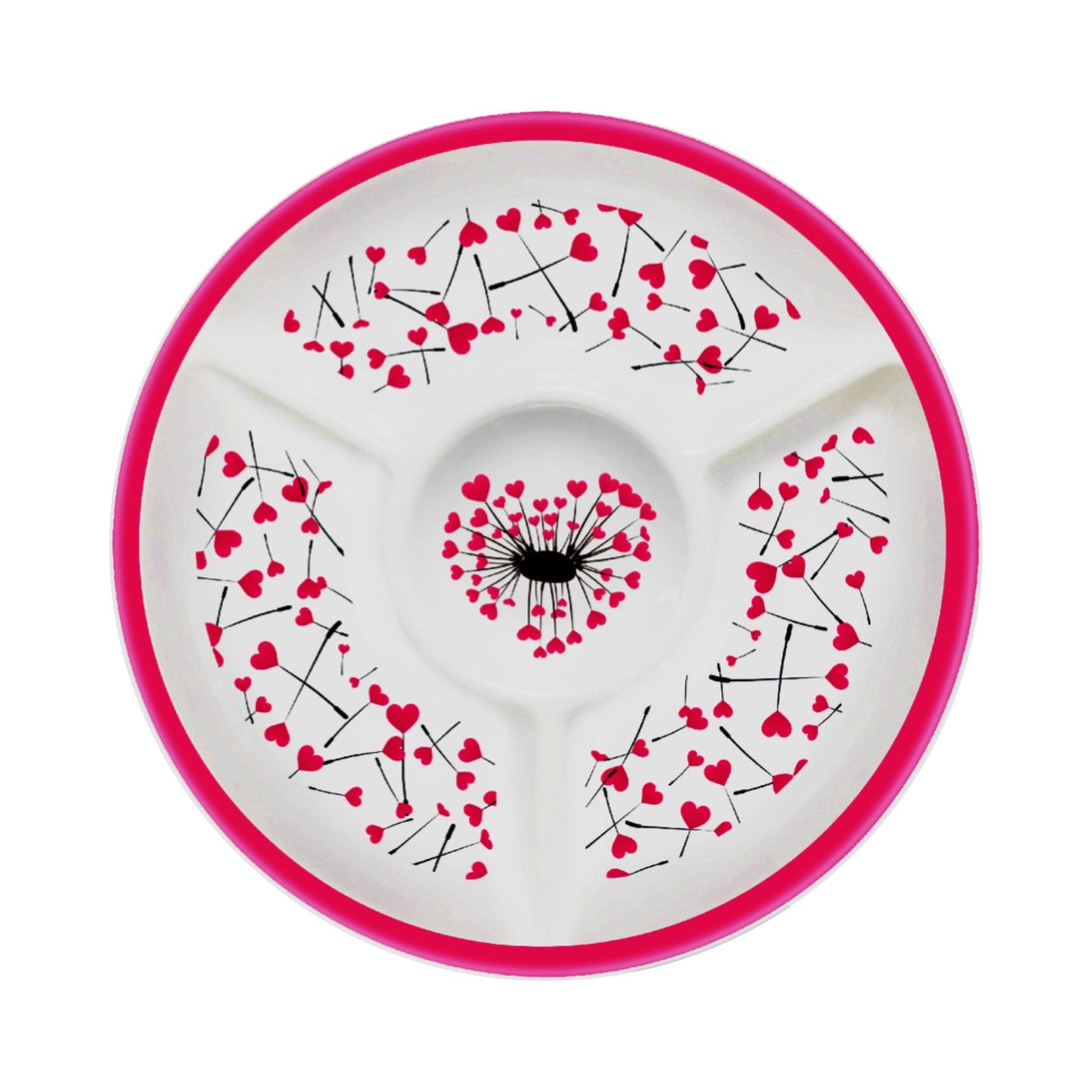 13.25in Melamine C&D Tray - Love Is In The Air