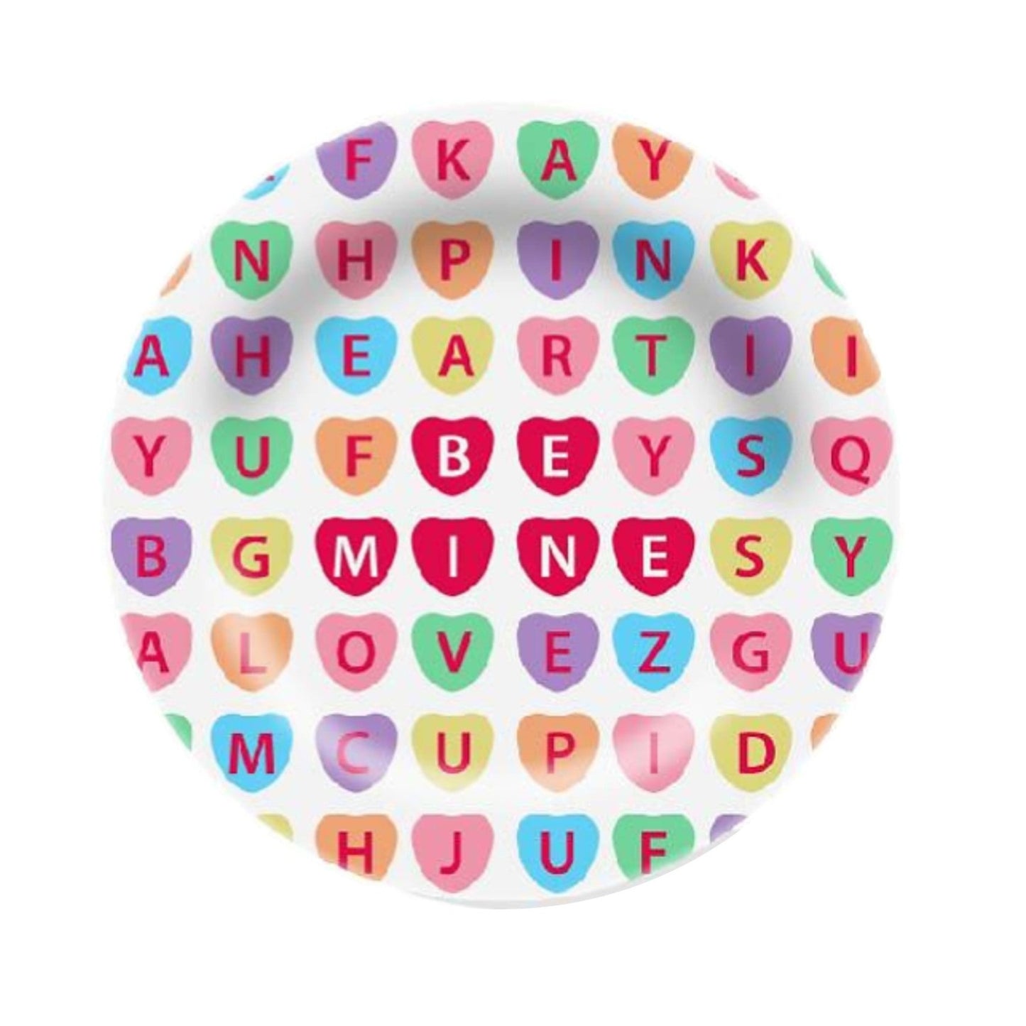 8in Melamine Salad Plate - Candy Hearts