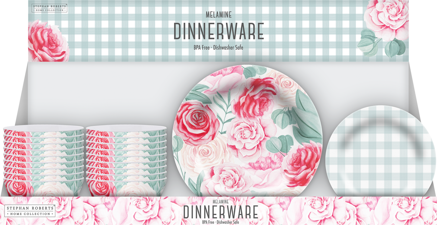 96pc Melamine Dinnerware Assorted PDQs (32in) - April Showers