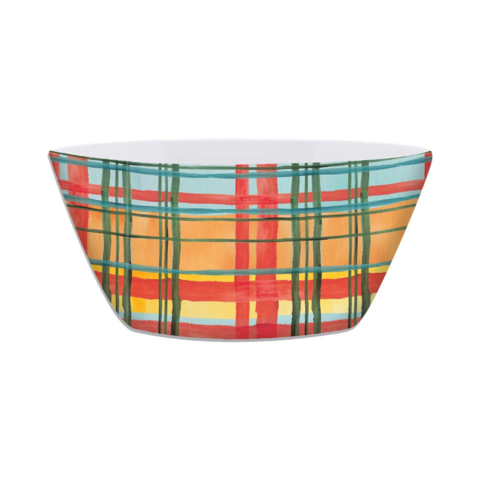 5.9in Melamine Small Bowl - Harvest Plaid