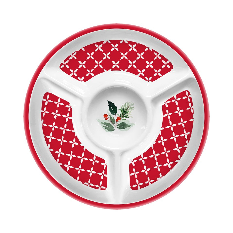 13.25in Melamine C&D Tray - Merry Christmas