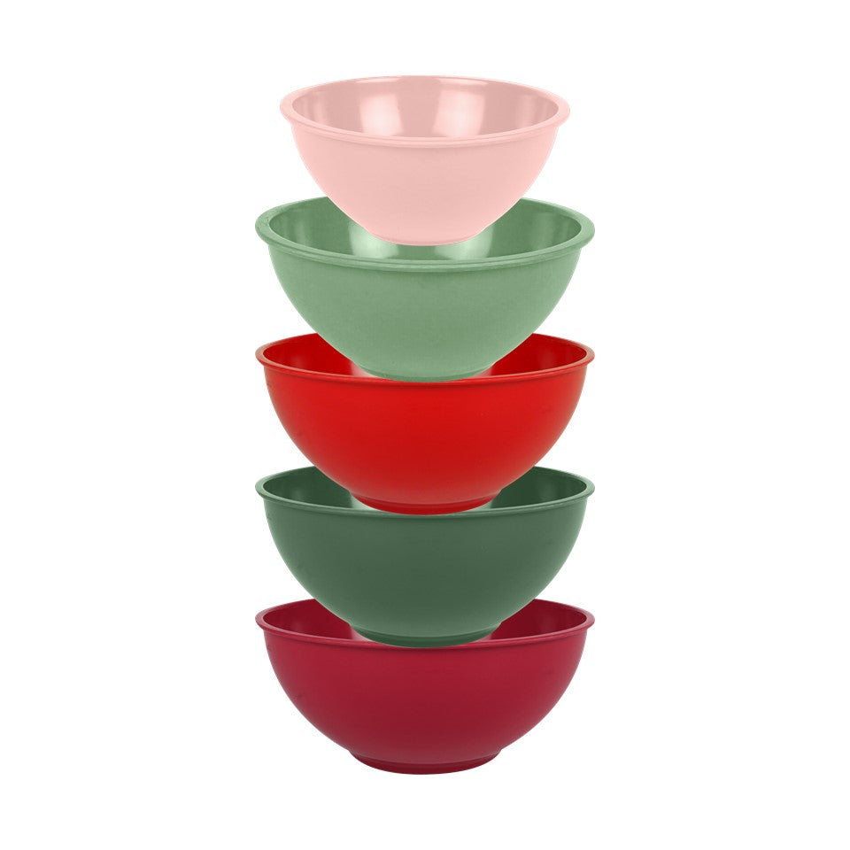 5pc Melamine Mixing Bowl Set - Merry Christmas