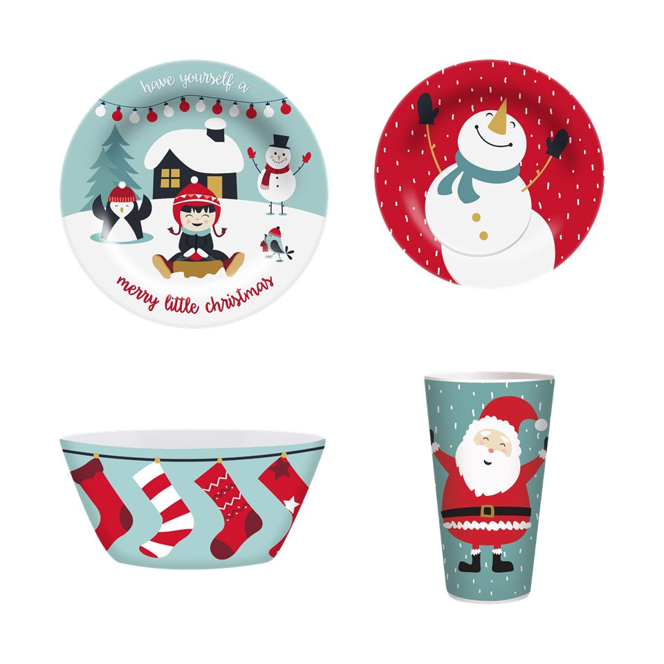 42pc Melamine Dinnerware Assorted PDQ - Merry Little Christmas