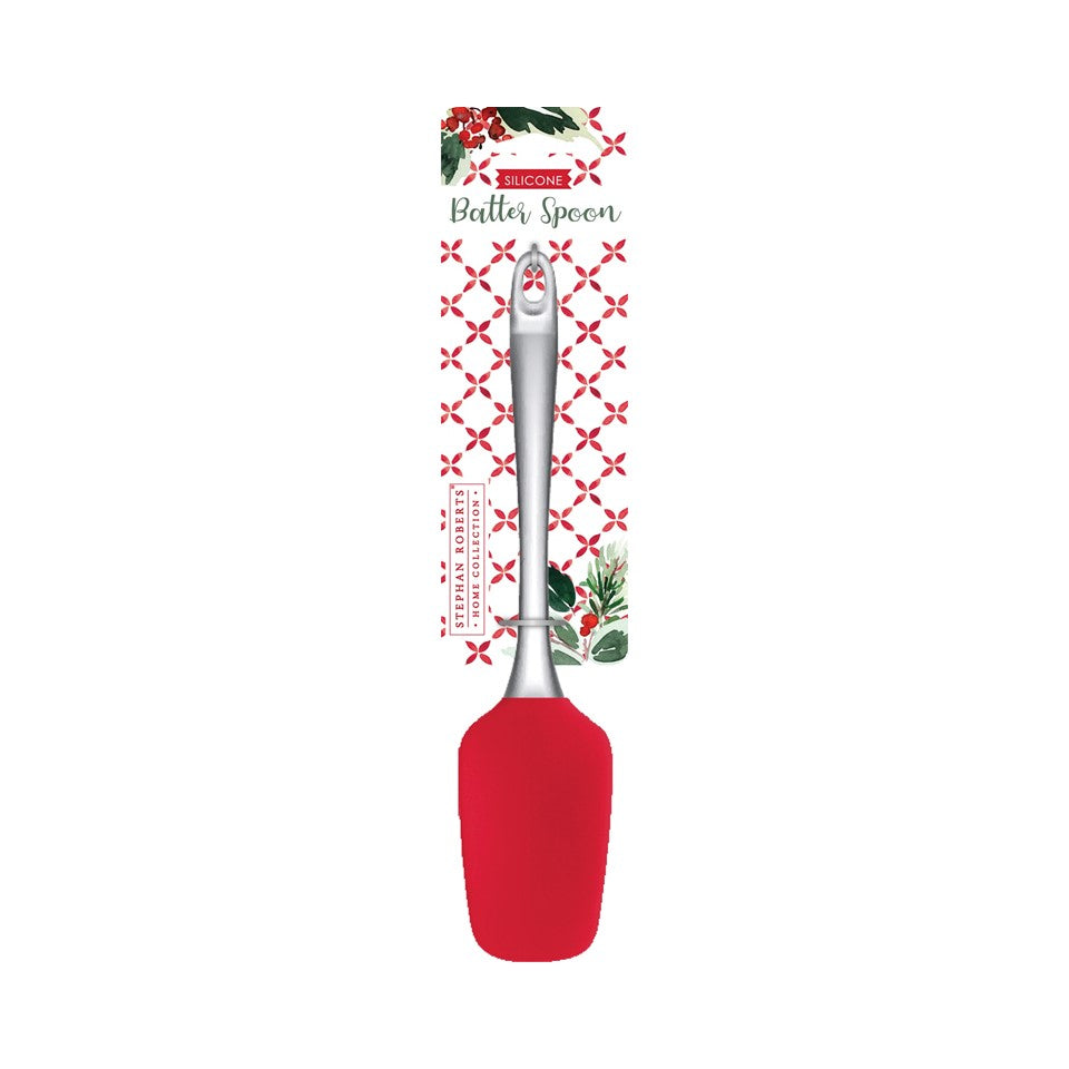 10.2in Silicone / PS Batter Spoon - Merry Christmas