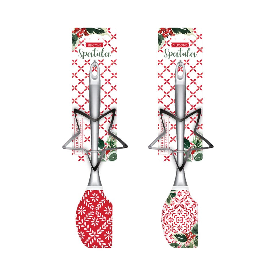 12.6in Silicone / PS Spatula W/Gift - Merry Christmas