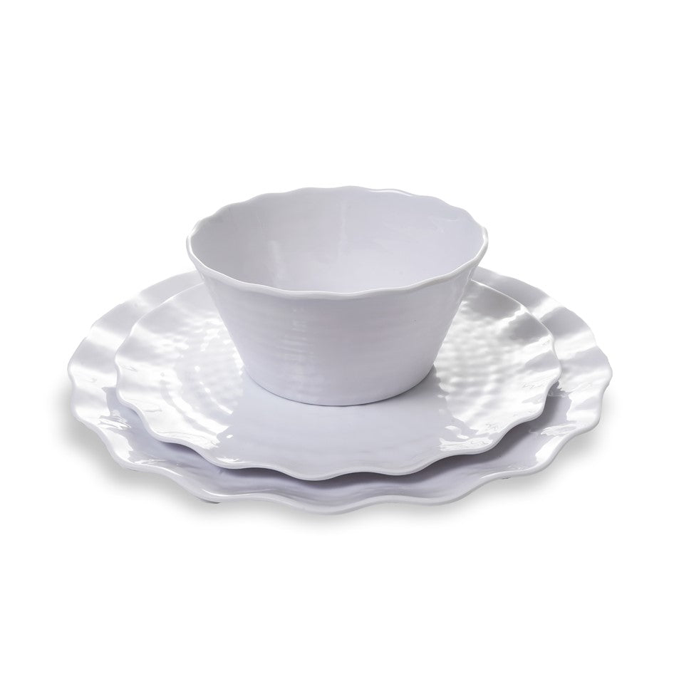 5.6in Melamine Scalloped Swirl Bowl (24pk) - Scalloped White