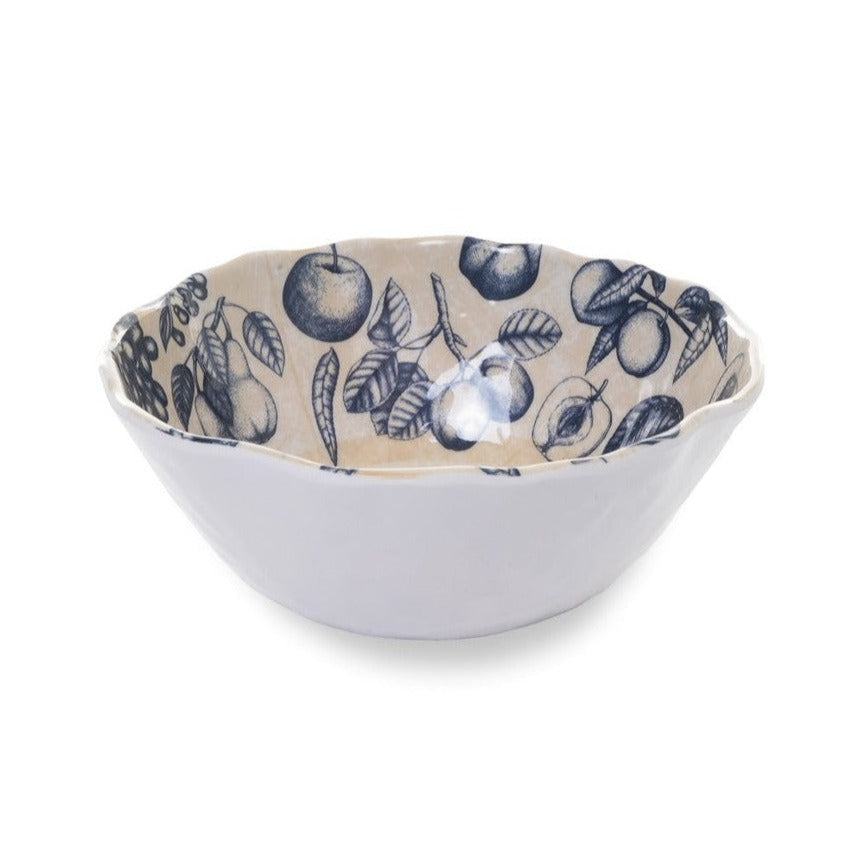 6.5in Melamine Dimpled Bowl (24pk) - Sketched Fruit