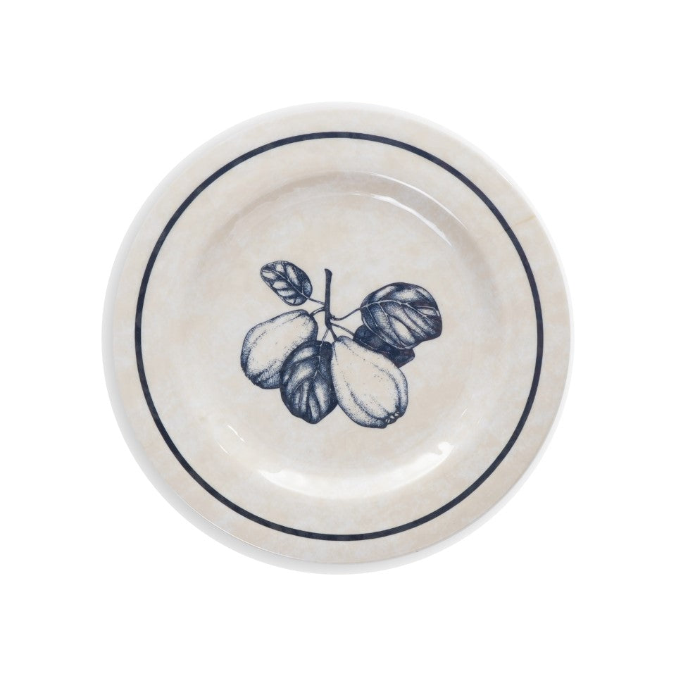 16pc Melamine / PS Dimpled Dinnerware (01pk E-Com) Set - Sketched Fruit