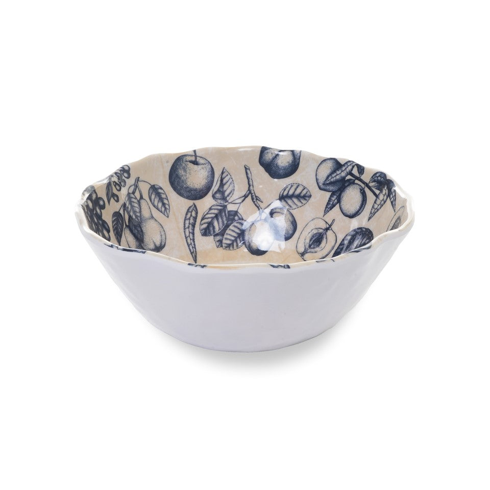 16pc Melamine / PS Dimpled Dinnerware (01pk E-Com) Set - Sketched Fruit