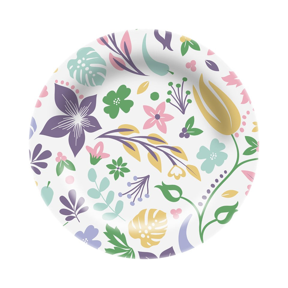 42pc Melamine Dinnerware Assorted PDQ - Flower - Spring Flurry