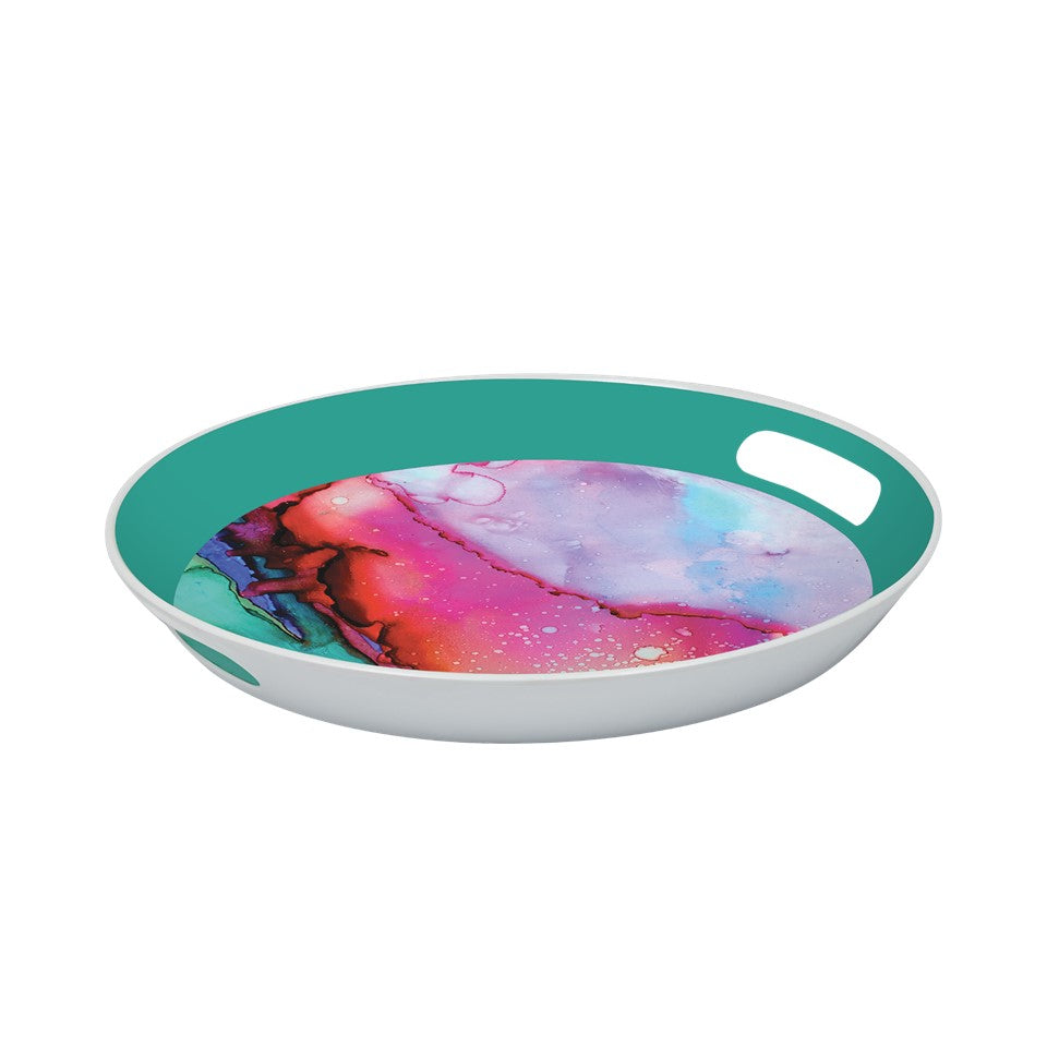 13.75in Melamine Round Tray - Summer Splash