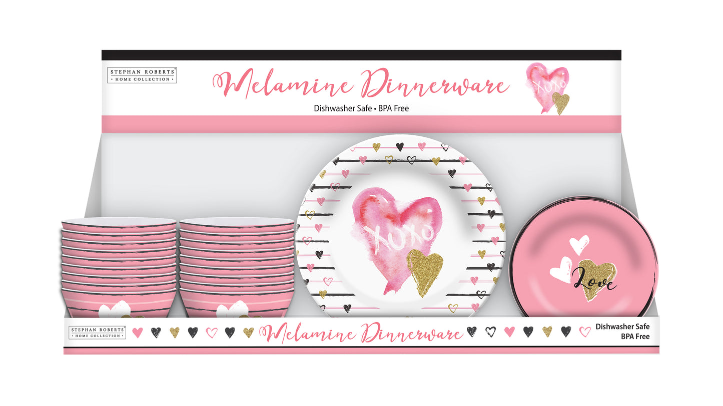 96pc Melamine Dinnerware Assorted PDQS (32in) - Heart of Gold