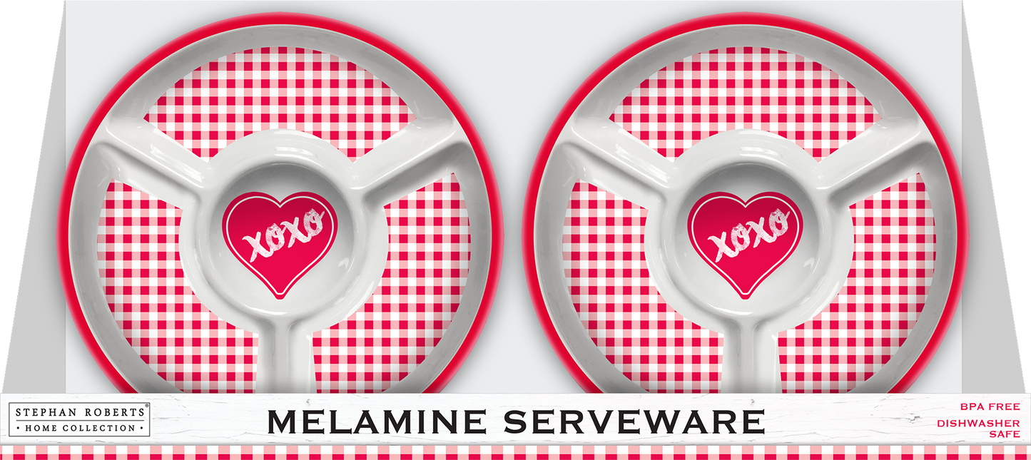 96pc Melamine Dinnerware Assorted PDQS (32in) - Gingham Valentine