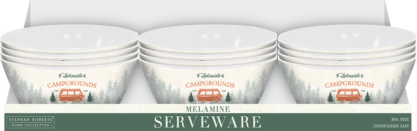 96pc Melamine Dinnerware Assorted PDQs (32in) - Lakeside Campgrounds