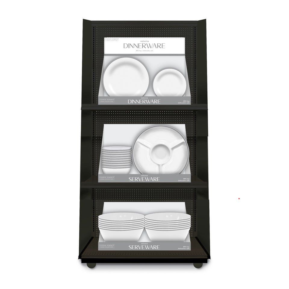 96pc Melamine Dinnerware Assorted PDQs (22in) - Mason Gray
