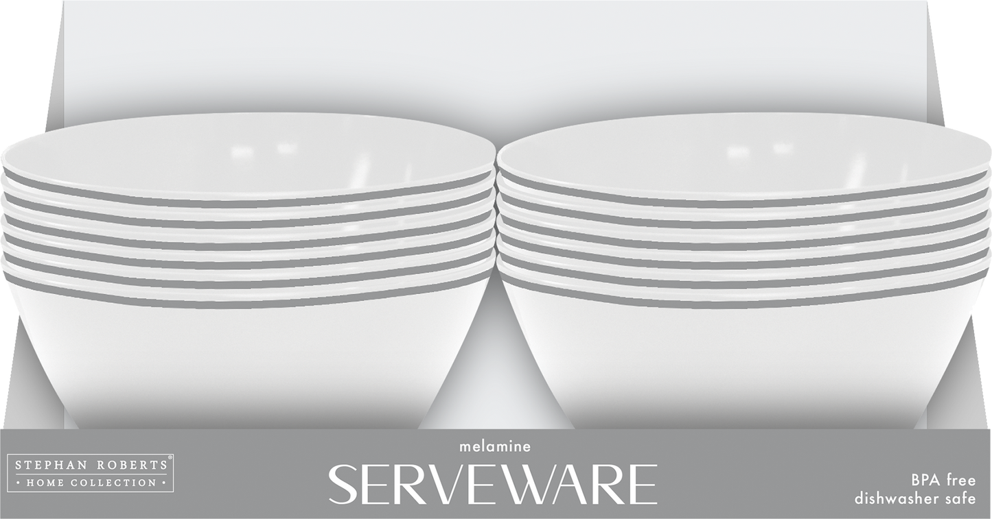96pc Melamine Dinnerware Assorted PDQs (22in) - Mason Gray