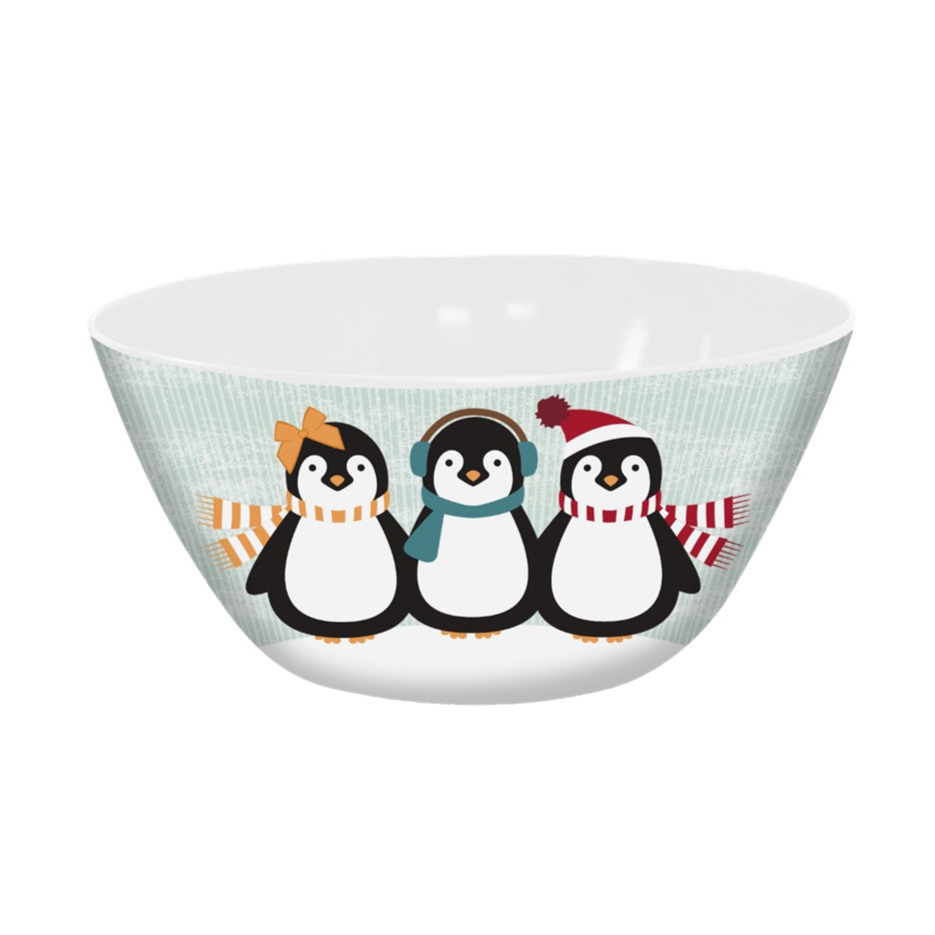 3.5qt Melamine Serving Bowl - Playful Penguins