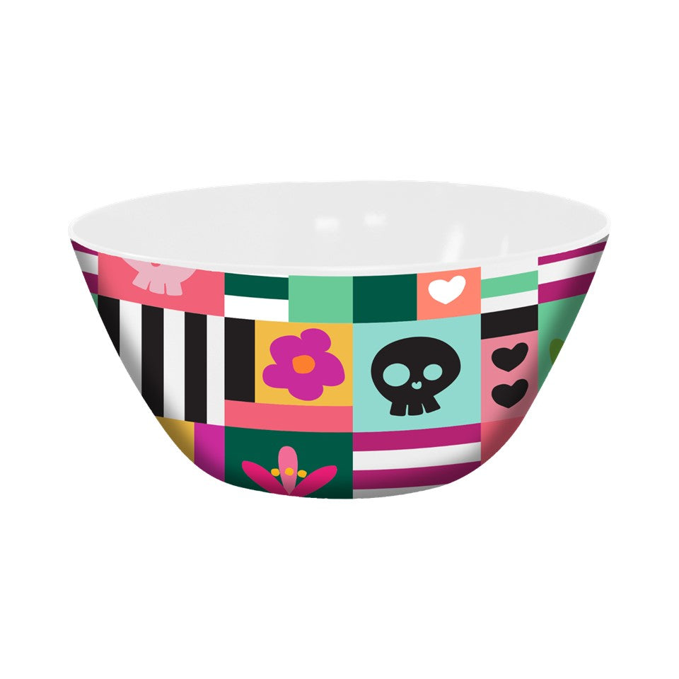 3.5qt Melamine Serving Bowl - Day Of The Dead Geo