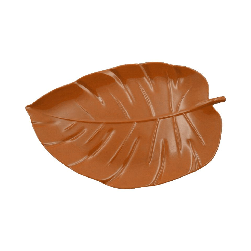 14.8x9.3in Melamine Leaf-Shaped Tray - Autumn Breeze