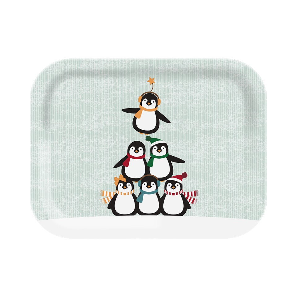 15.12in Melamine Rectangular Tray - Playful Penguins