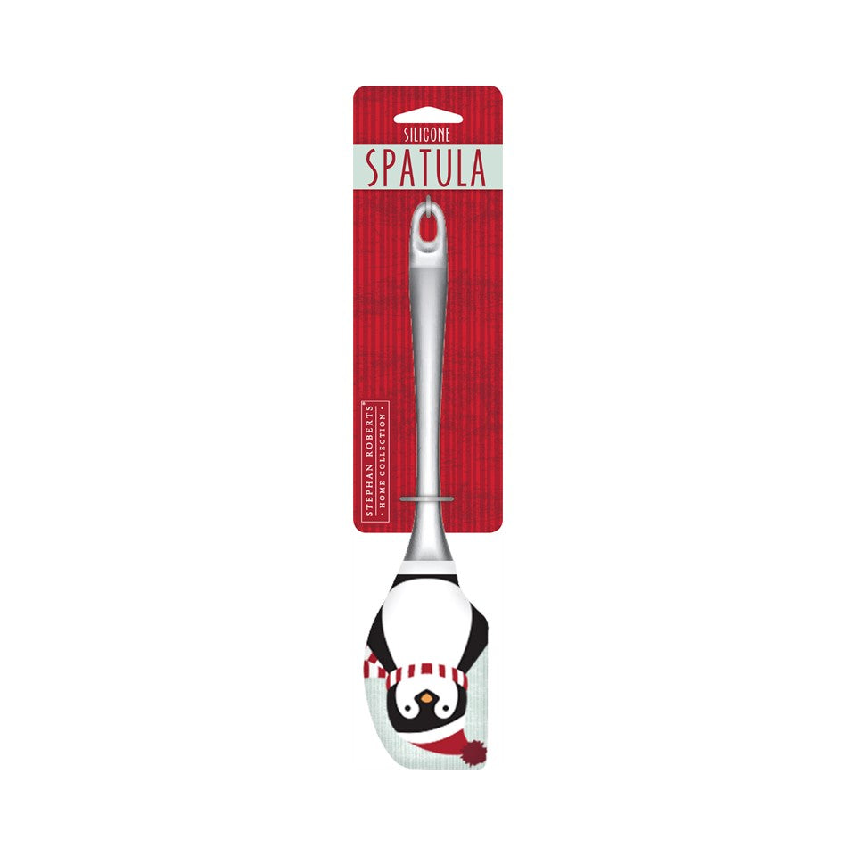 10.3in Silicone / PS Printed (HT) Spatula - Playful Penguins