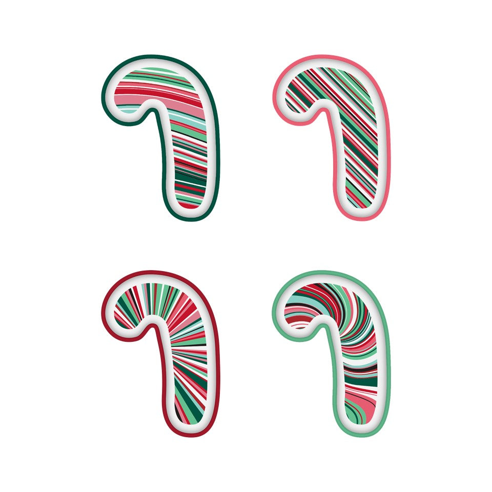 8in Melamine Candy Cane Tray PDQ - Christmas Cheer