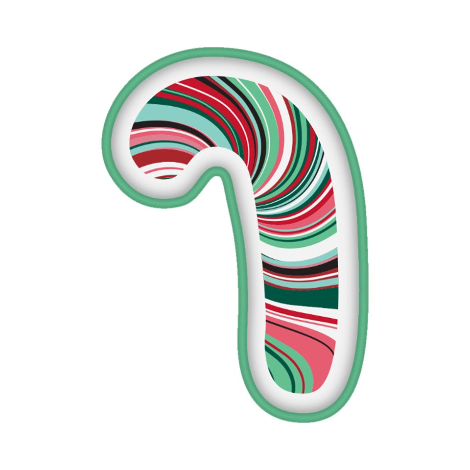 8in Melamine Candy Cane Tray PDQ - Christmas Cheer