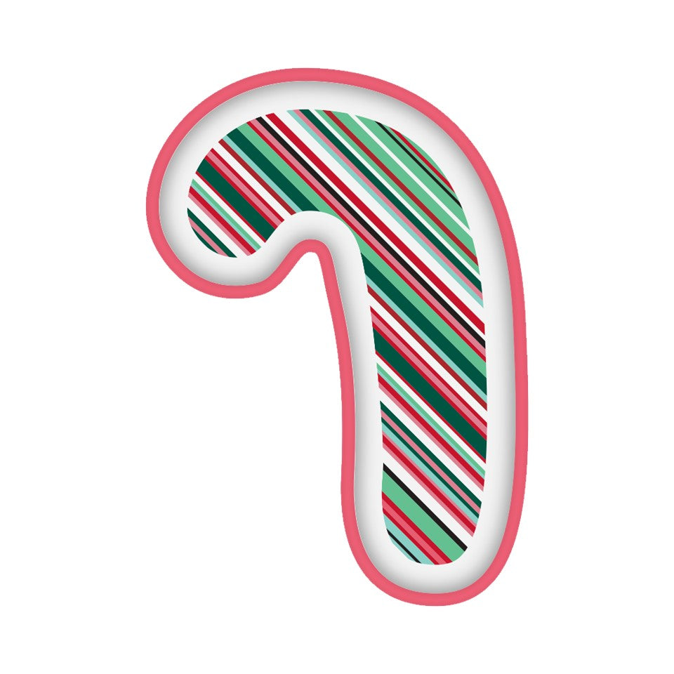8in Melamine Candy Cane Tray PDQ - Christmas Cheer