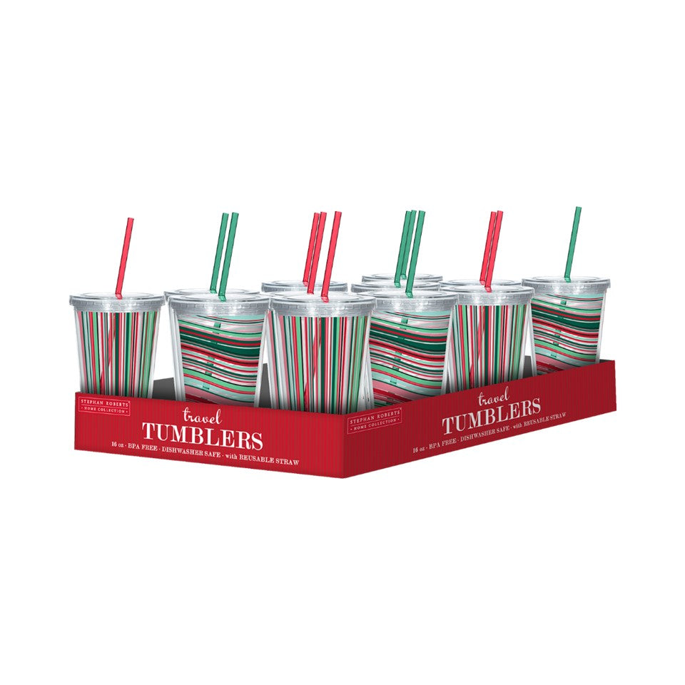 16oz PS D-Wall Travel Tumbler PDQ - Christmas Cheer