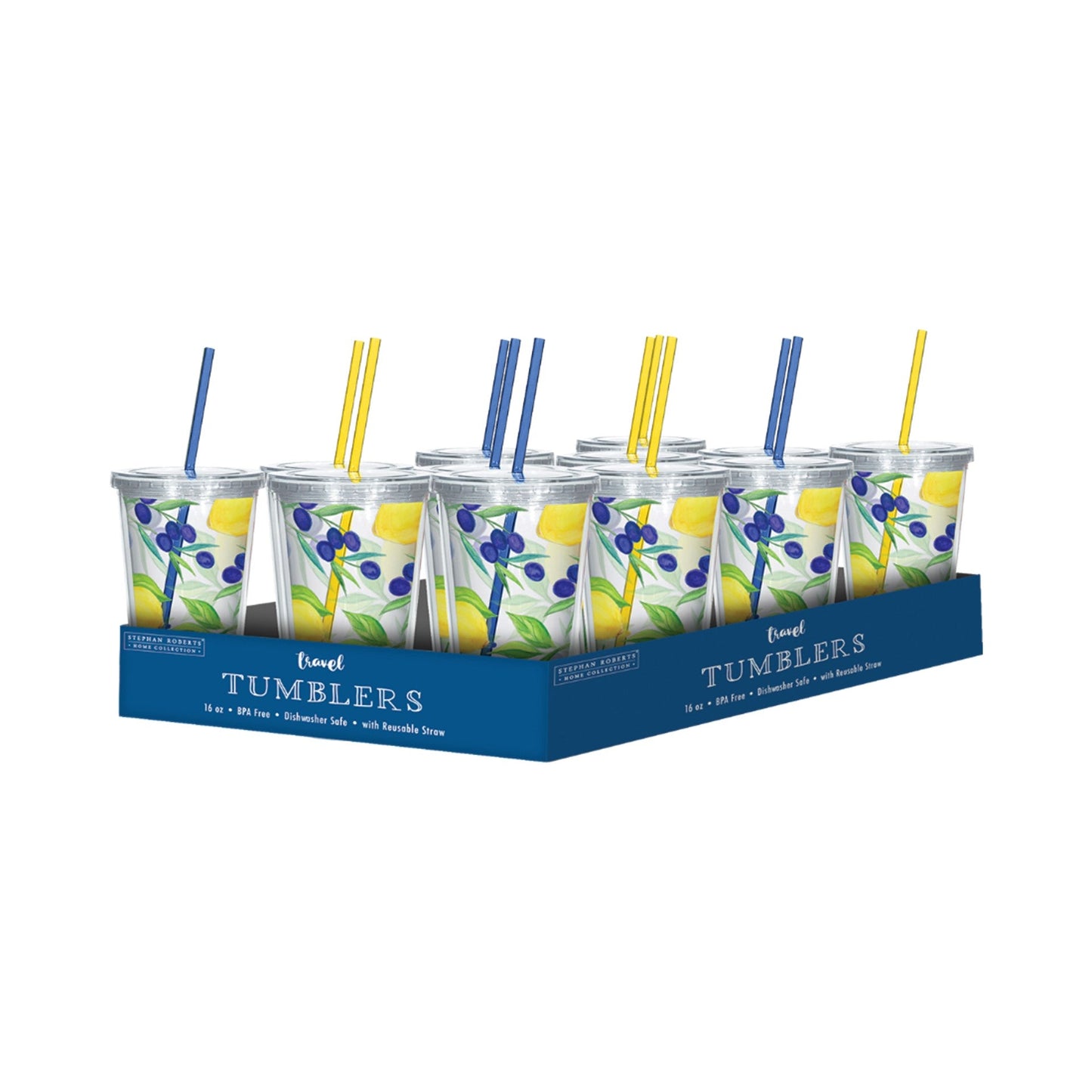 16oz PS D-Wall Travel Tumbler PDQ - Country Lemon