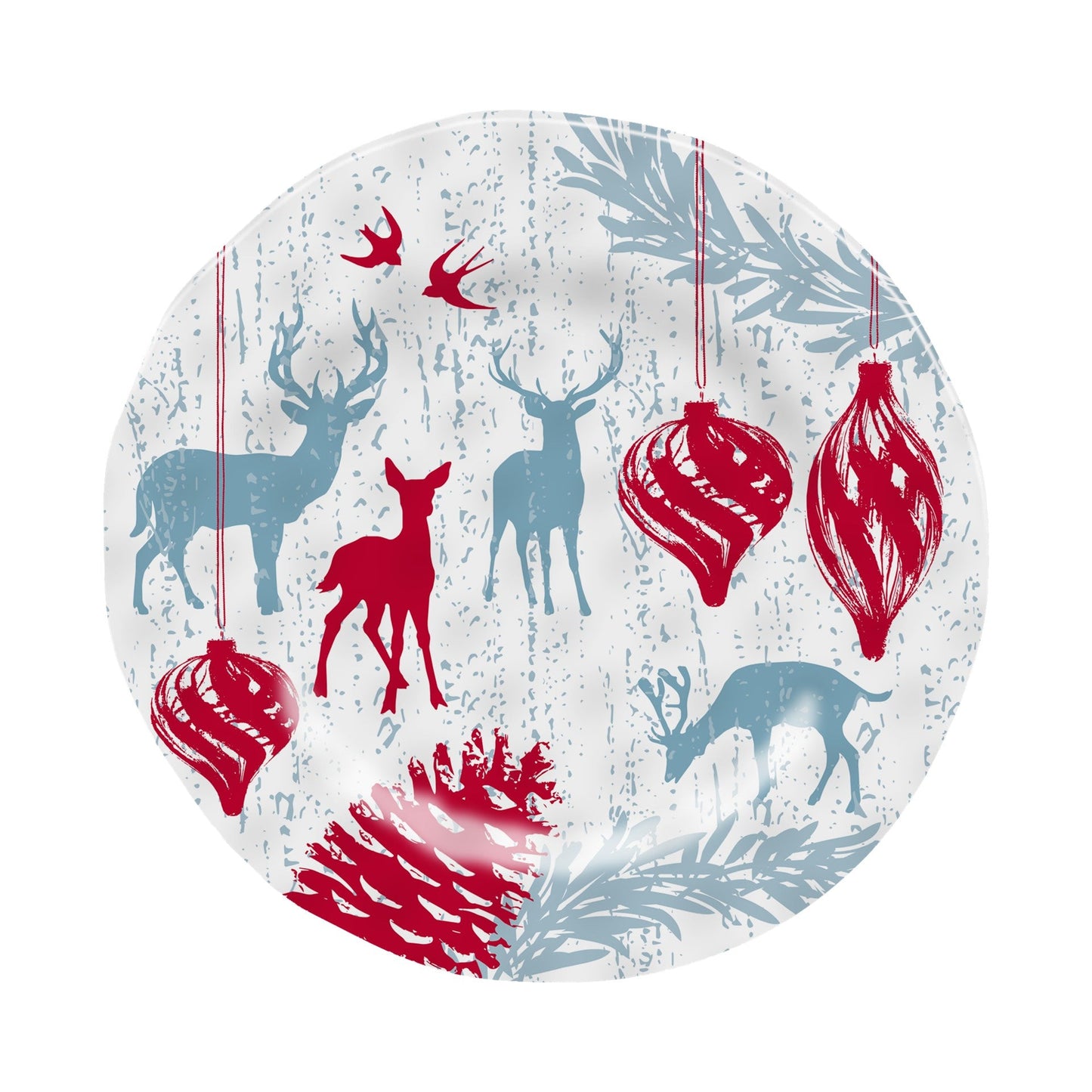 10.9in Melamine Scalloped Dinner Plate (12pk) - Rustic Holiday