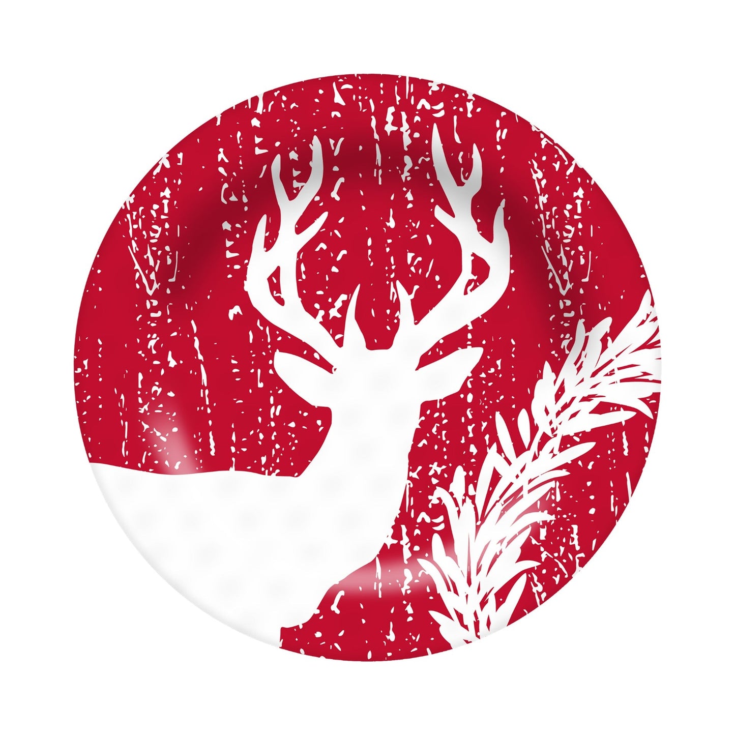 16.5in Melamine Premium Round Tray - Rustic Holiday