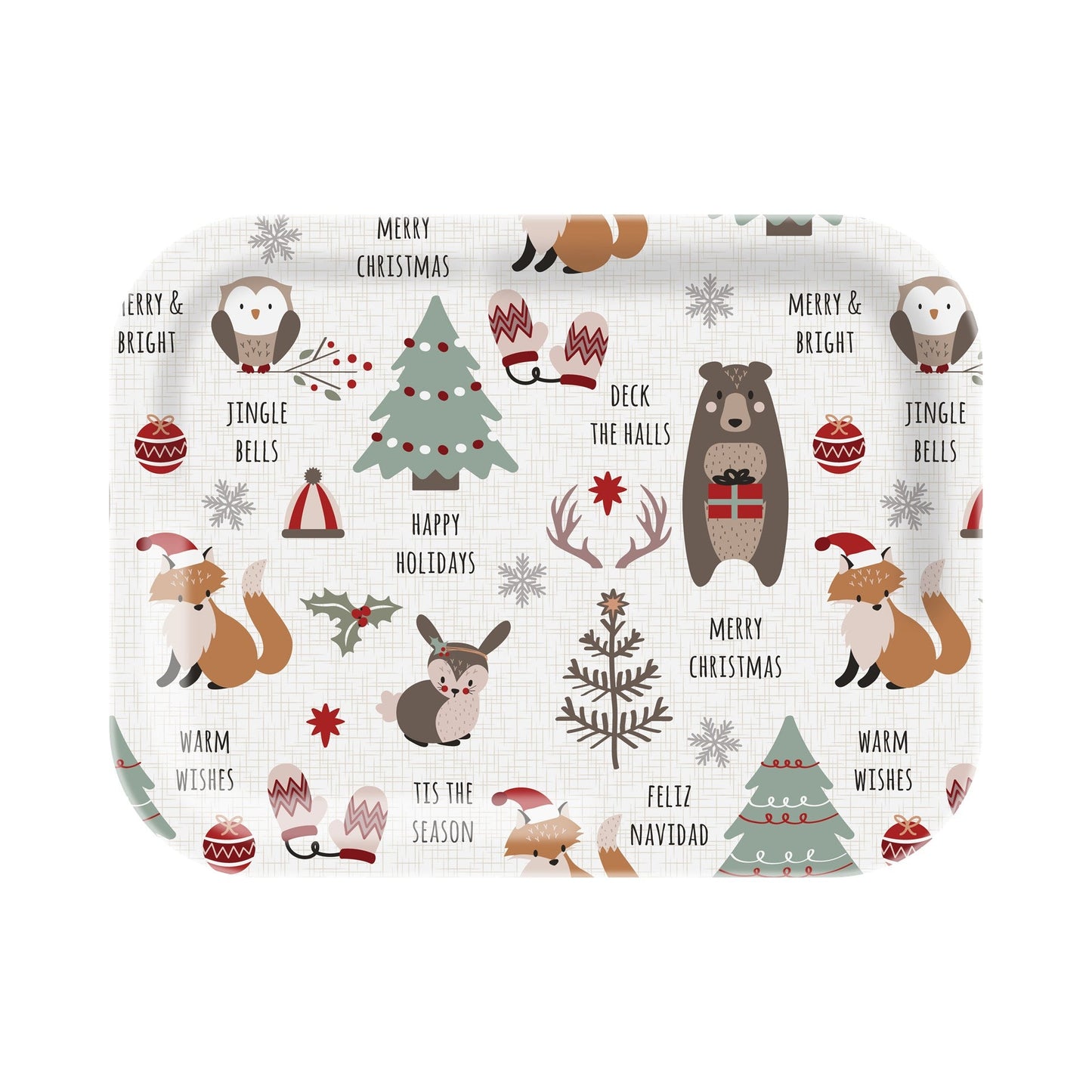 15.12in Melamine Rectangular Tray - Warm Wishes