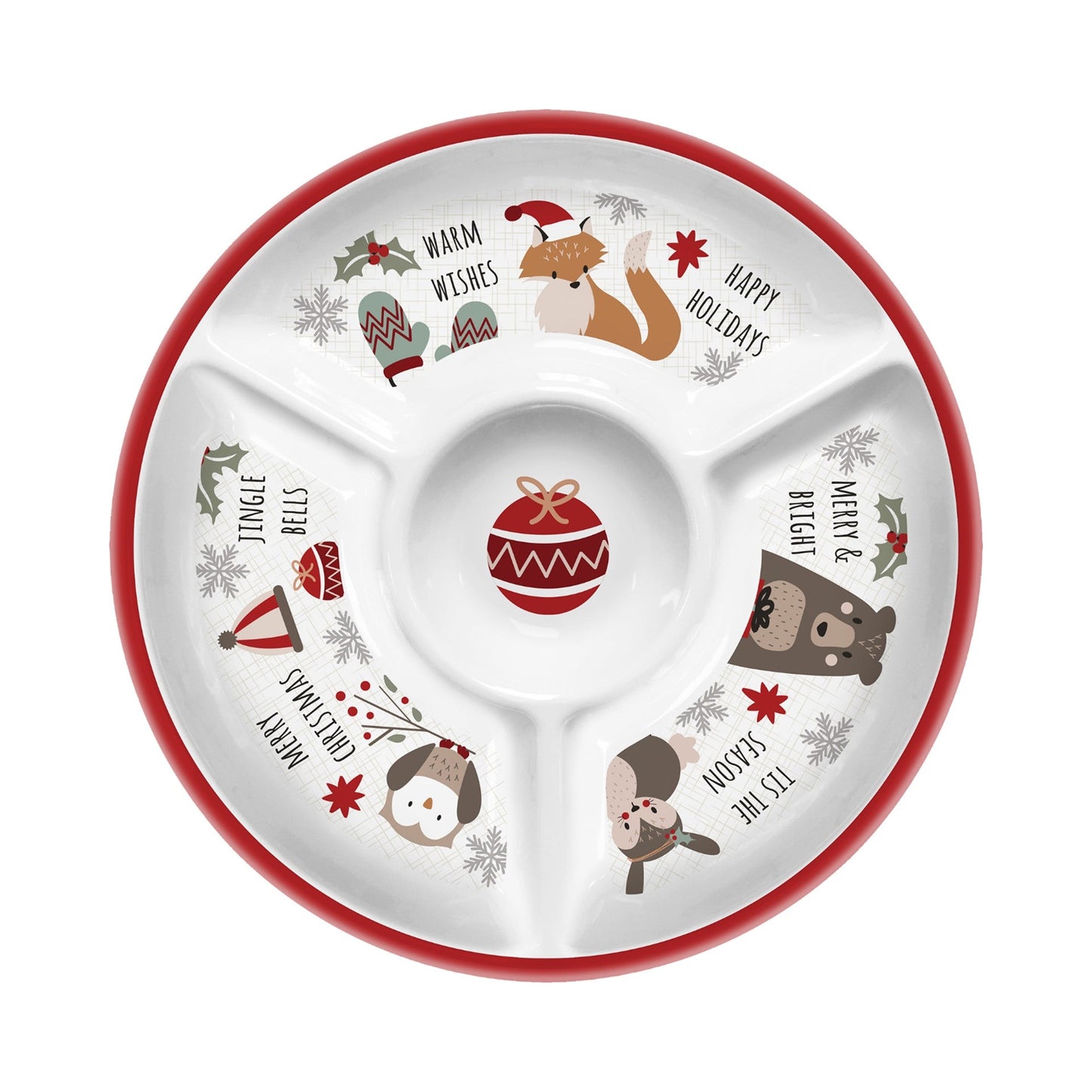 13.25in Melamine C&D Tray - Warm Wishes