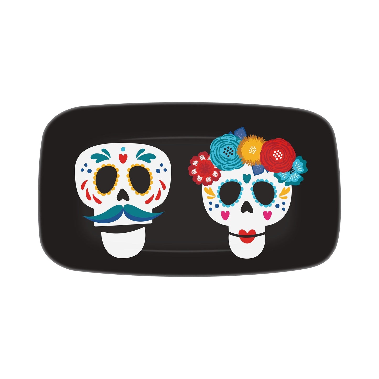 13.9in Melamine Cookie Tray - Day Of The Dead Floral