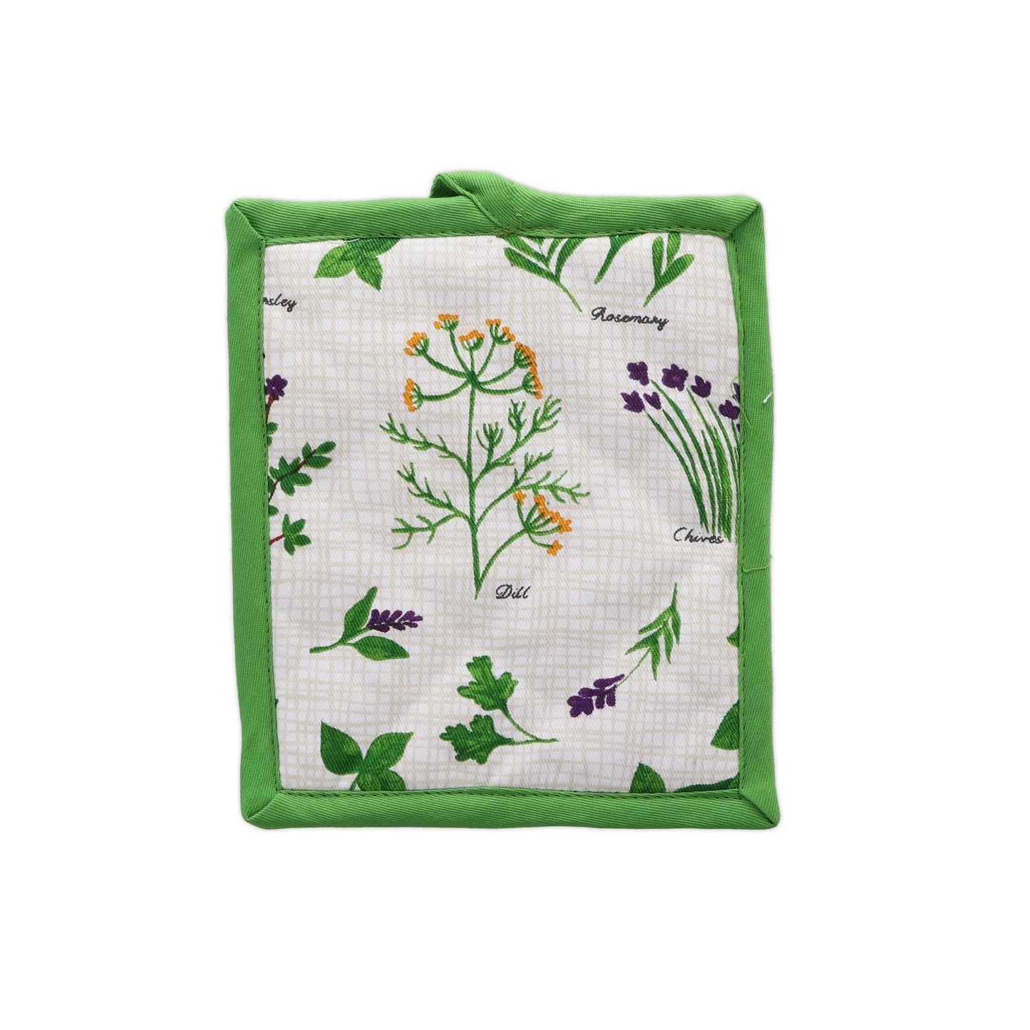 7X8in 100% Cotton Premium Pot Holder - Herbs