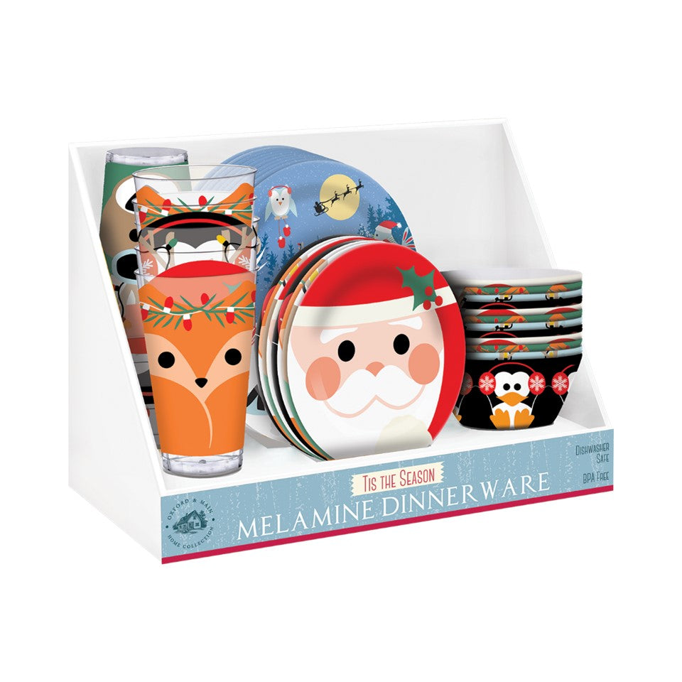 42pc Melamine Dinnerware Assorted - Christmas Pals