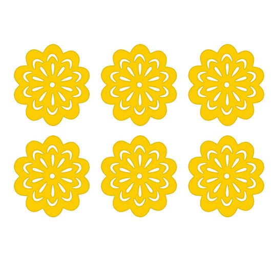 6pc Silicone Flower Coasters - Country Lemon