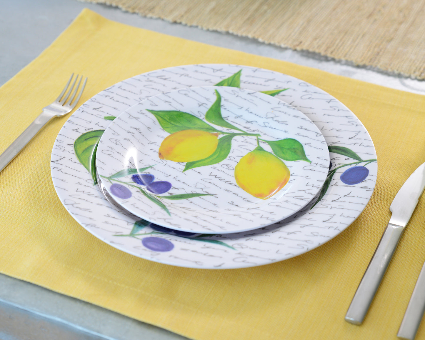 126pc Melamine Dinnerware Assorted - Country Lemon